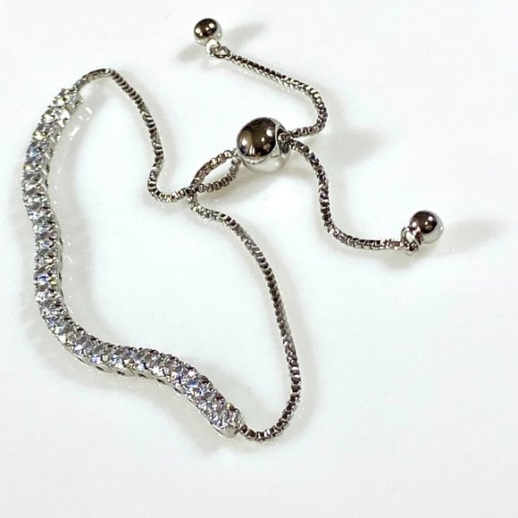 Sterling Silver Adjustable Tennis Bracelet - Picture 7 of 10